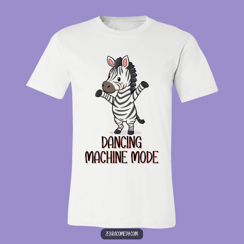 Funny Zebra Silly Dance T-Shirt - Energetic Cartoon Animal Tee