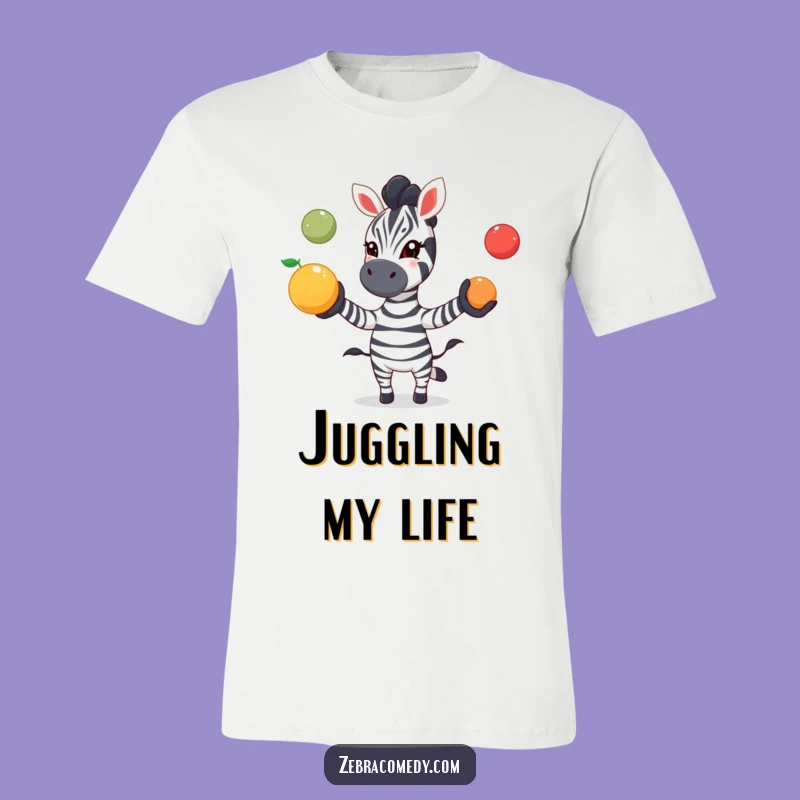 Funny Zebra T-Shirt: Juggling Fruit, Exciting Playful Gift