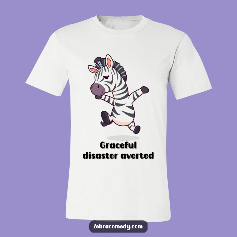 Funny Tripping Zebra T-Shirt - Hilarious Mid-Air Oops, Unique & Funny Gift