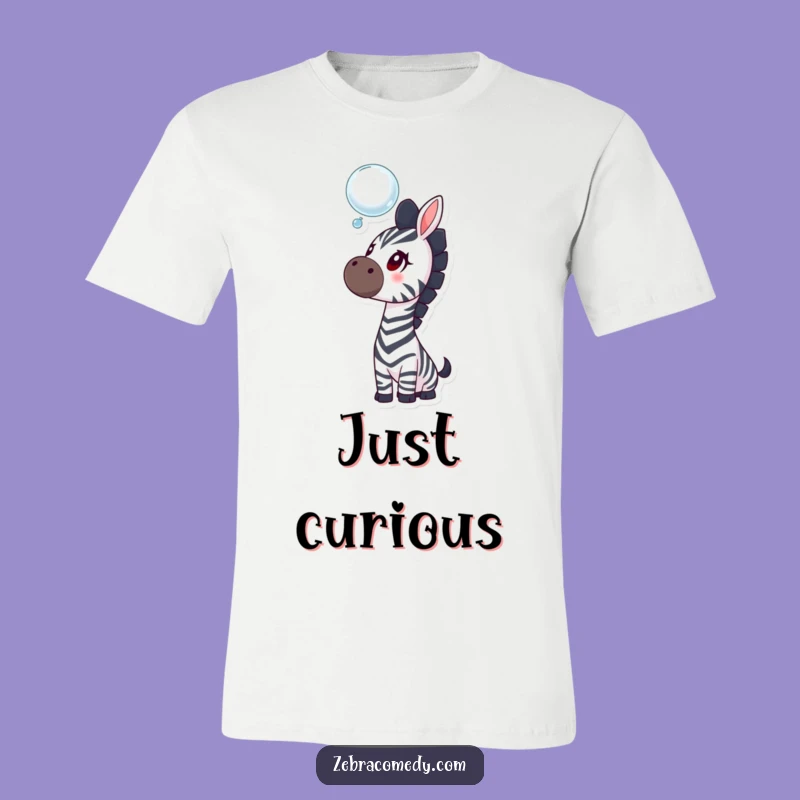 Funny Curious Zebra T-Shirt, A Silly Gift for Those Who Wonder About Everything