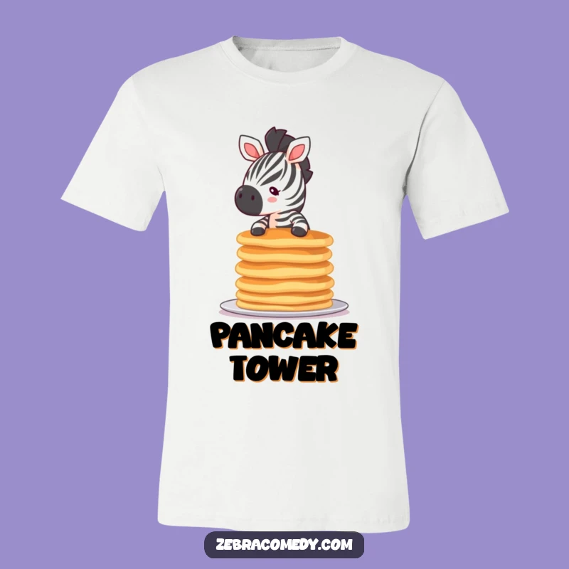 Funny Tiny Zebra Pancake T-Shirt, Wear Your Breakfast Balancing Act, a Fun Gift