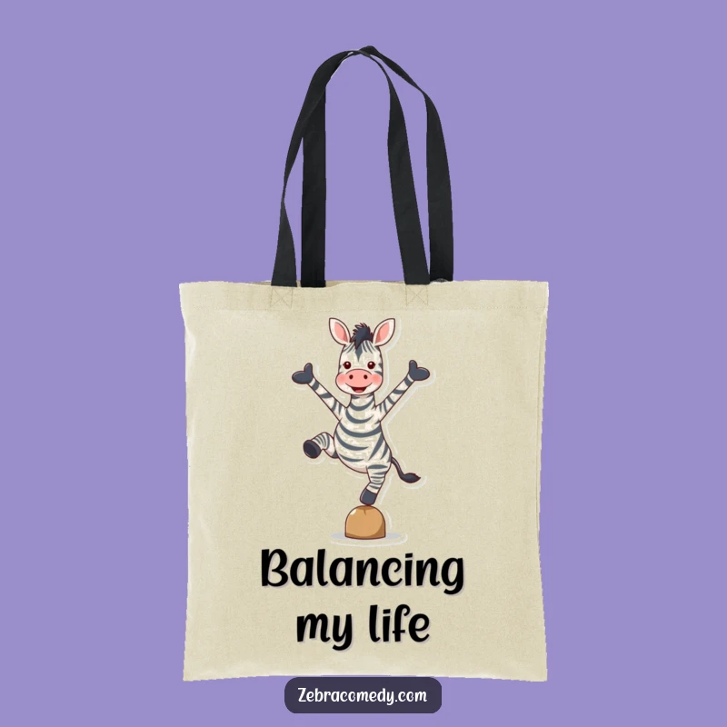 Funny Zebra Tote Bag: Balancing Act, Joyful Arms, Ideal Funny Gift
