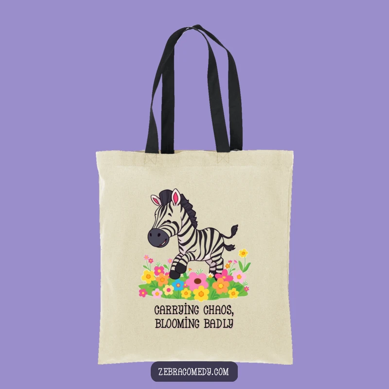 Funny Zebra Flower Slip Tote Bag: Carry Your Laughs in Style