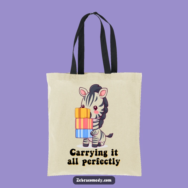 Funny Zebra Balancing Cubes Tote Bag: Carry Your Laughs in Style, Great Funny Gift