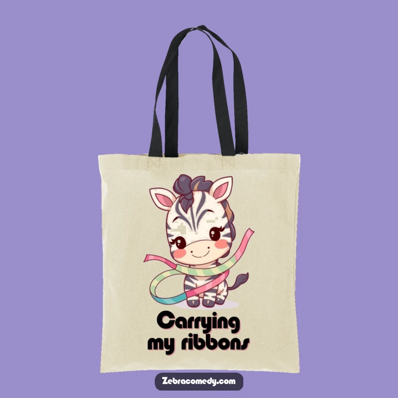 Funny Zebra Ribbon Tote Bag: Carry Your Charm, Practical Funny Gift!
