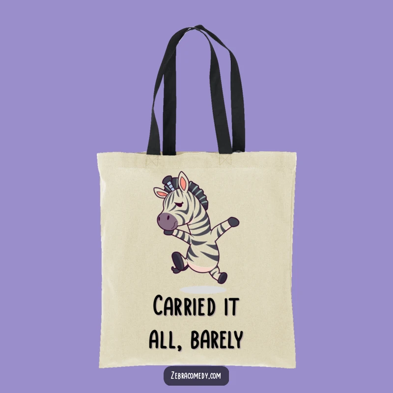 Funny Tripping Zebra Tote Bag - Hilarious Carry-All of Mid-Air Mishaps