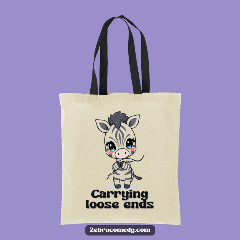 Funny Unraveling Zebra Tote Bag: Carry the Chaos, Perfect Humorous Gift!