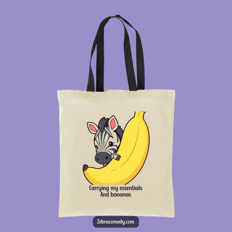 Funny Zebra Banana Peek Tote Bag: Carry Your Essentials with Utterly Hilarious Style!
