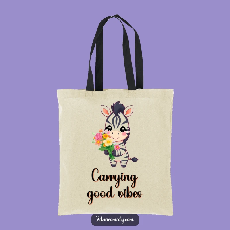 Funny Zebra Flower Gift Tote Bag: Carry Your Essentials with This Hilarious, Heartwarming Accessory