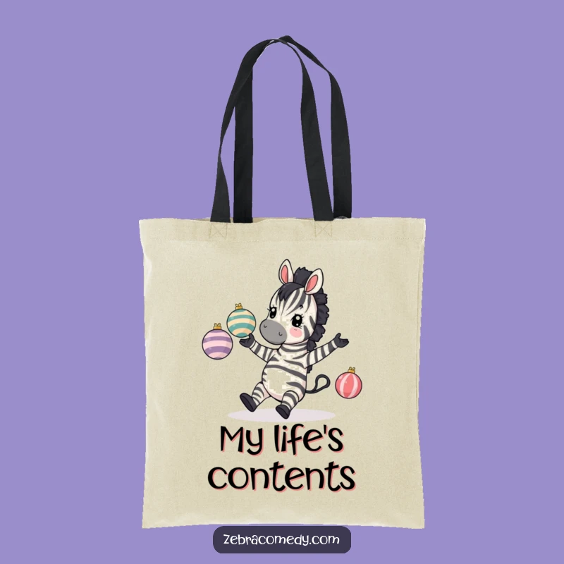 Funny Tripping Zebra Tote Bag - Comical Juggling Zebra Bag, Perfect Humorous Gift